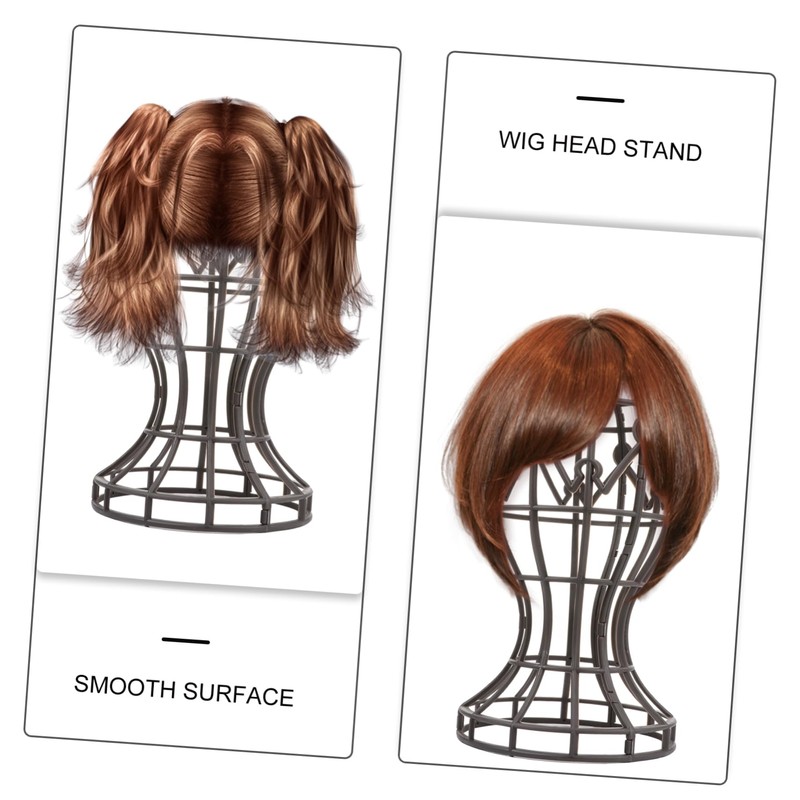 Healeved 2Pcs Plastic Wig Stand Holder for Displaying Wigs Travel-Friendly