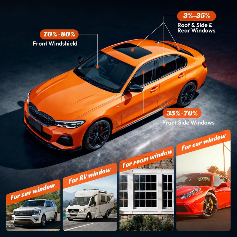 PAMAGOO Window Tint Car 15% VLT, 36" x20' Ceramic Window