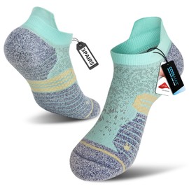 3 Pairs Ankle Compression Socks For Women Men Cushioned Running Trainer Socks Plantar Fasciitis Neuropathy Socks (US, Alpha, Small, Regular, Regular, Green)