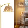 Oneach Arc Floor Lamp for Living Room,Rattan Boho Floor Lamp