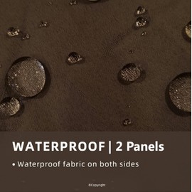 Outdoor Indoor Curtains W52 x L108 for Patio - Weather-resistant Window Panels Privacy Protect Grommet Top Thermal Insulated Home Curtain for Porch Pergola Lawn Garden Hot Tub Area (2 Panels)