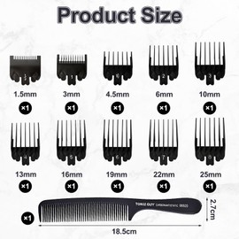 VEGCOO 11 Pcs Hair Clipper Combs, Hair Clipper Guards Attachments for Assisted Haircutting, Trimming Sideburns and Beards