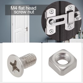 EMSea 10 Sets M4 Door Latch Bolt Stainless Steel Grub Screw Bolt for Install Door Latch Table Chair Fan 8x7x4mm 7x4x2.8mm Silver