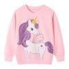 HILEELANG Toddler Girl Sweatshirts Purple Unicorn Graphic Cotton Crewneck Pullover