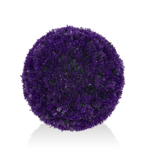 Large 27cm Purple Heather Ball Grass Hanging Topiary Flower Basket - UV Fade Protected (2)