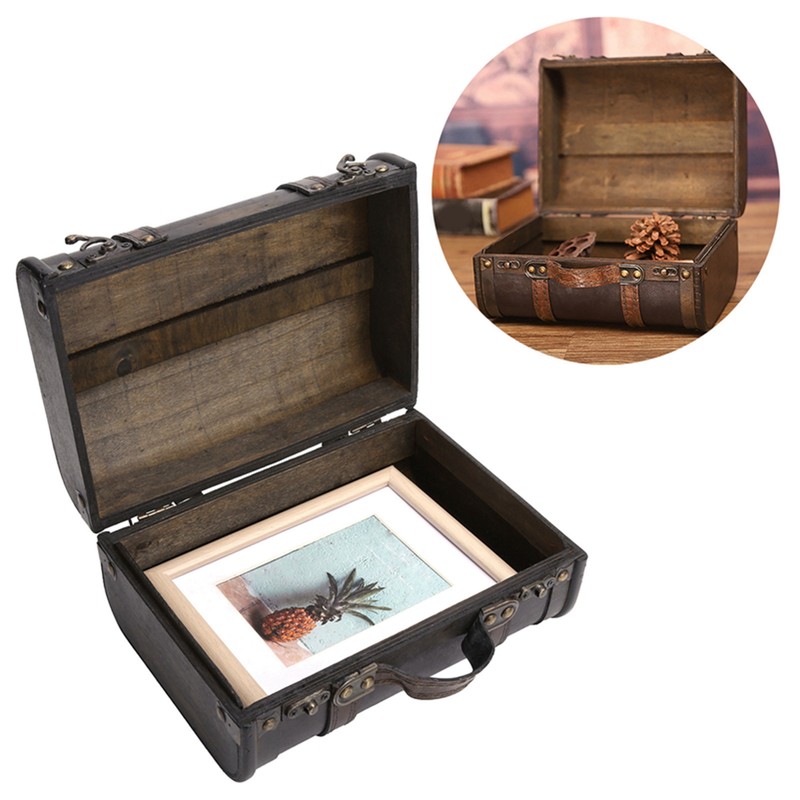 Retro Suitcase Wooden Storage Box Studio Decoration Window Display Photography