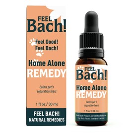 Feel Bach! Flower Essences, Home Alone for Pets Remedy, Natural Remedy for Shock, Trauma, General Fears, New Adoption, 30ml, (1 Fl Oz)