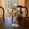 Allgala Crystal Candle Holder 5-Arm Taper Candlestick Crystal Candelabra -