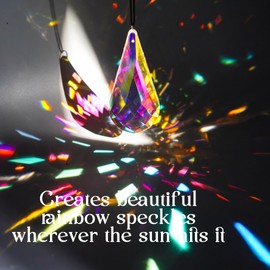 120mm/4.7in Crystal Suncatcher Prism Window Hanging Ornament Rainbow Glass Prism Sun Catcher Decor for Home Garden(AB Colors)