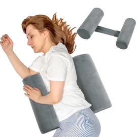 BALAPET Body Pillow for Side Sleeper Back Sleeper, Roll Cylinder Pillow for Better Sleep Breathing (Grey, Large Size)