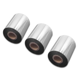 vhbw 3 x Thermal Transfer Tape Compatible with TSC TTP-346M, TTP-345, TTP-346MT Printer Label Printer, Smudge-Proof, 80 mm x 300 m, Wax Resin Black