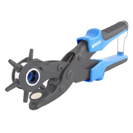 TECPO Revolving Punch Pliers, Leather Hole Pliers, Set of Hole Punch with Lever Gear Ratio for Punching Fabric, Leather, Belt, Watch Belt in Various Sizes