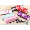 Matsumi Kogei Sakuran Glasses Case, Embossed/Pink, 6.3 x 2.4 x