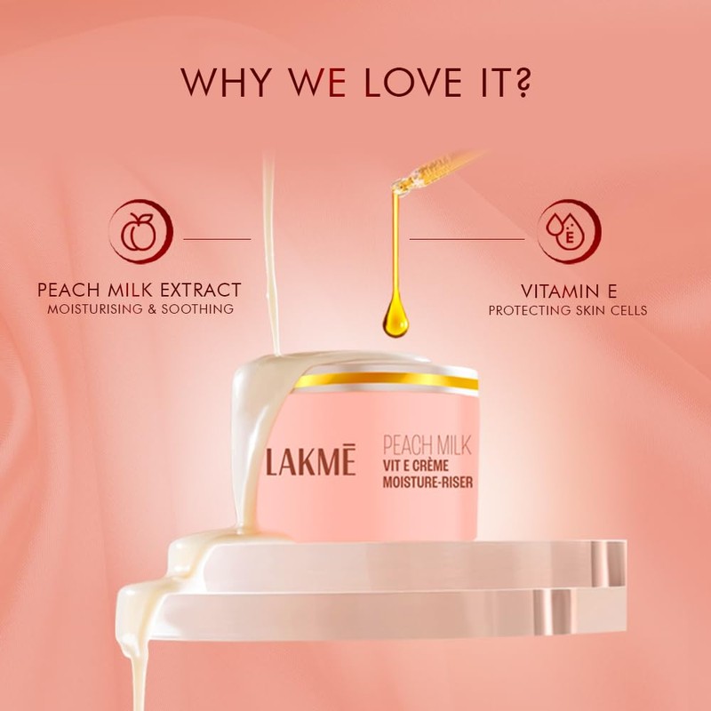 Lakme Peach Milk Soft Crème Moisturizer,Light Weight face cream with