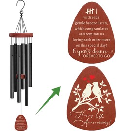 6th Anniversary Wind Chime,Anniversary Wedding Gifts for Couples 6th Anniversary for Husband Wife Gifts for Women Men,Iron Anniversary Marriage Presents for Her or Him