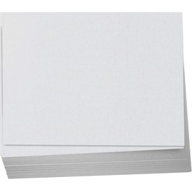 Hamilco - 5" x 7" Grey Linen Cardboard Paper Cards, Flat Cover 80 Pounds Pack of 100