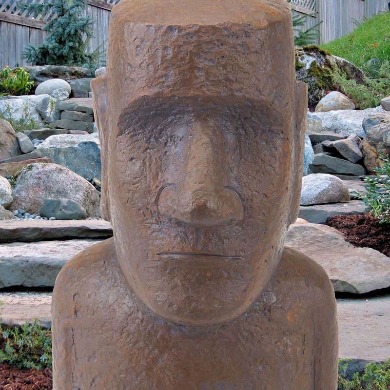 VFM - Easter Island Bronze Bust Head 12" Zen Garden