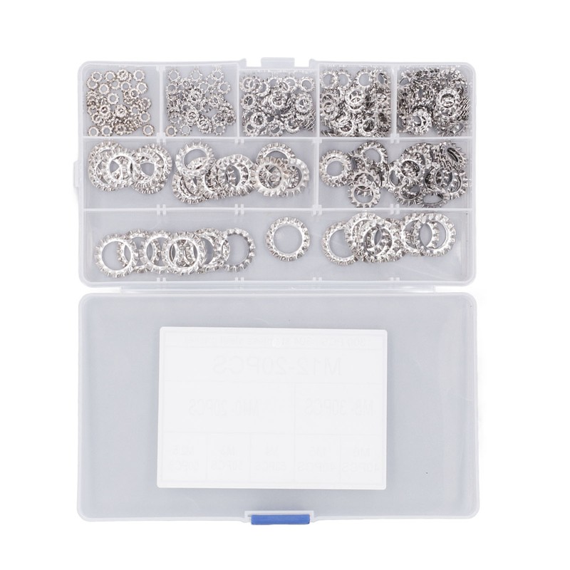 300Pcs External Tooth Star Lock Washer Stainless Steel Starlock Washer