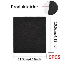 Pack of 9 Cat Litter Tray Activated Carbon Filter Black Carbon Odour Filter Cat Litter Tray with Lid Activated Cat Litter Tray Filter Odour Filter Cat Litter Tray for Completely Closed Cat Litter Tray