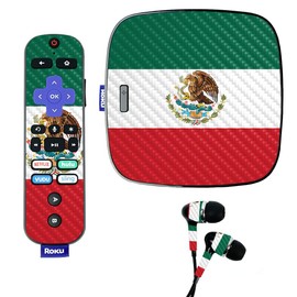 MightySkins Carbon Fiber Skin for Roku Ultra - Mexican Flag | Protective, Durable Textured Carbon Fiber Finish | Easy to Apply, Remove, and Change Styles | Made in The USA