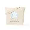 CafePress Never Grow Up Tote Bag Reusable Natural Beige Canvas