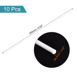 QUARKZMAN ABS plastic rod, round, solid white rod, 0.5 mm x 250 mm, for DIY model material, architectural model making, DIY sand table, pack of 10