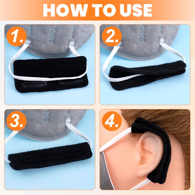 STSTR 4Pcs Nasal Cannula Ear Cushions, Breathable Oxygen Ear Protectors