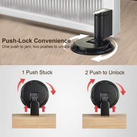 Magnetic Door Stopper, Mechanical Floor Door Stopper, 2024 New Punch-Free Mechanical Silent Floor Door Stop, Adjustable No Drilling Mechanical Floor Door Stopper Magnetic Door Locks (Green Bronze)