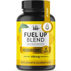 LIFE 360 Suplemento de Fuel Up Blend, Envase que contiene 60 Cápsulas  Fórmula con maca, rhodiola y cordyceps. Rinde 30 porciones por cada envase.... 