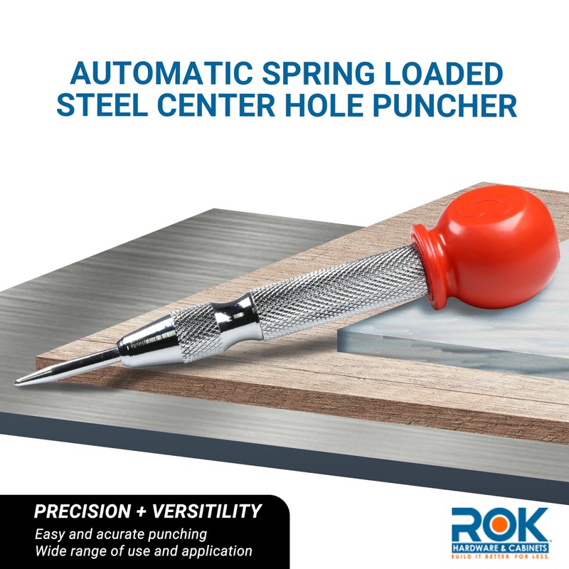 Rok Hardware 5-1/8" Automatic Spring Loaded Steel Center Hole Punch