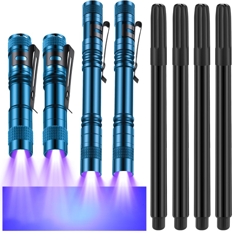 Tegeme Tegeme 8 Pcs Black Light Markers Set 4 Invisible