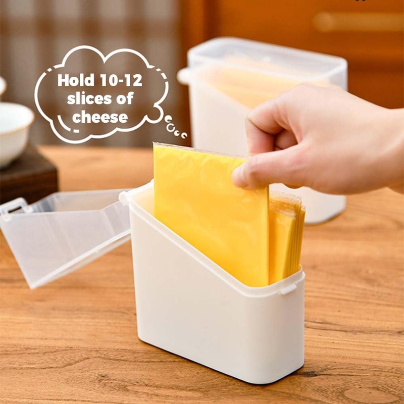 MININAI Sliced Cheese Container for Fridge, 2/4 PCS Cheese Storage
