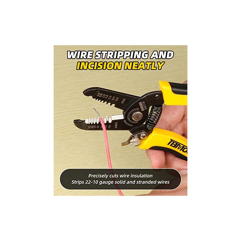 DOWELL 10-22 AWG Wire Stripper Cutter Wire Stripping Tool And