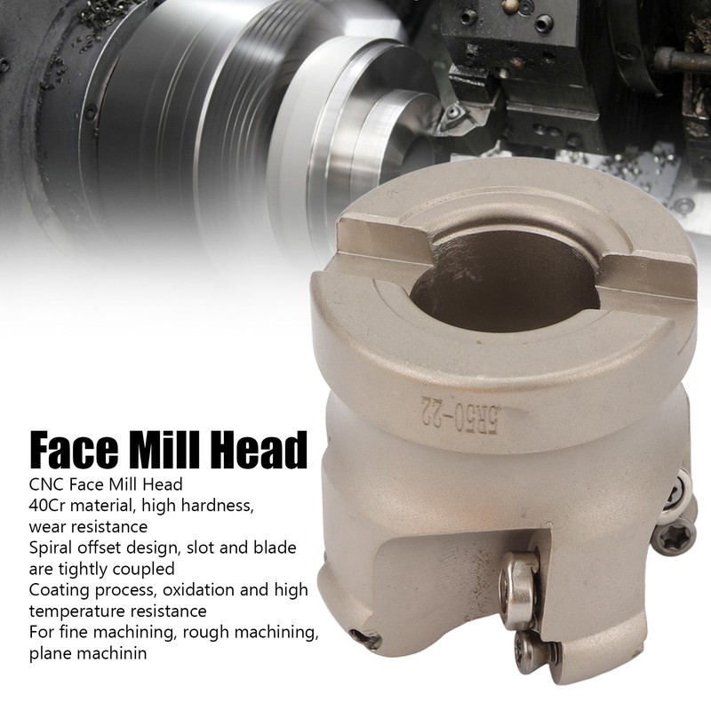 4 Flute Face Mill Head Spiral Offset CNC Lathe Milling