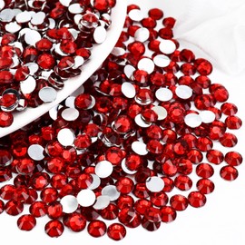 Briskbloom 2000PCS SS20 5mm Resin Flatback Rhinestone, Siam/Red Flatback Rhinestones for Nails, Tumblers, Mugs, Bottles, Craft Decoration, Loose Bling Glitter Diamond Stone