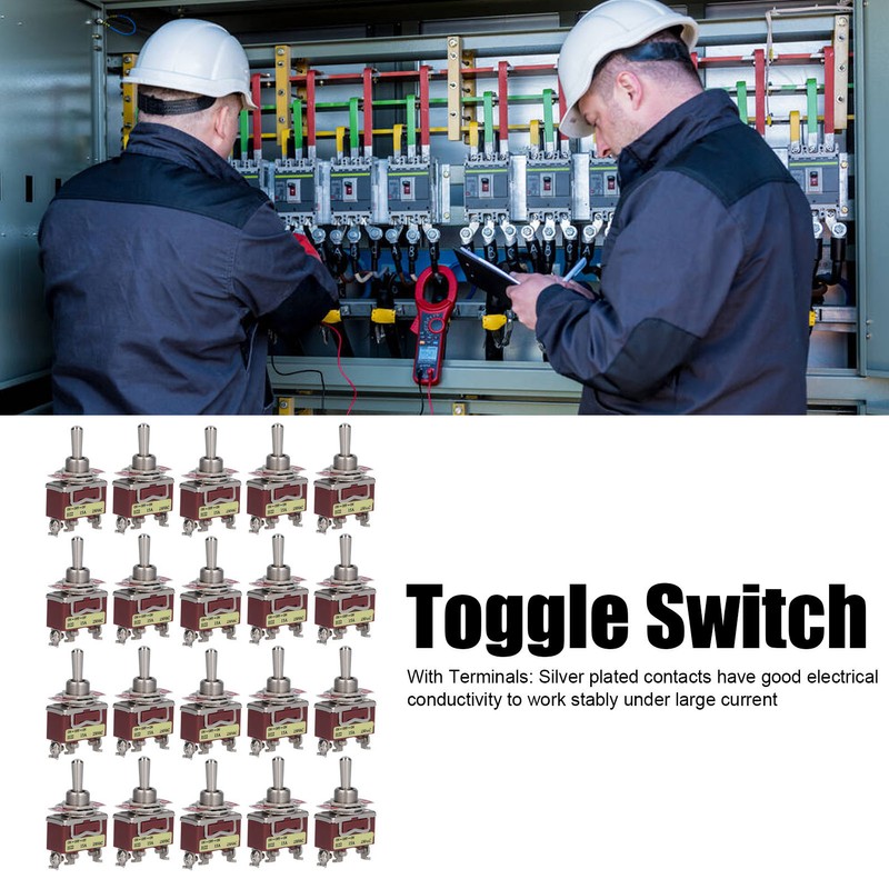 20 Sets Toggle Switch Rocker Self Locking 3 Terminal 3
