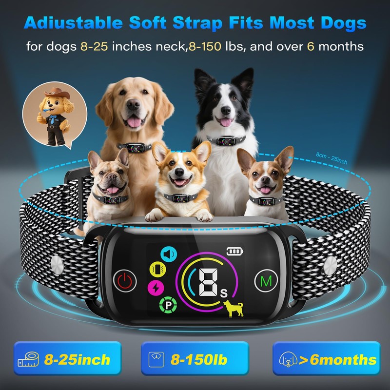 Dog Bark Collar for Large Medium Small Dogs,Smart Automatic AI