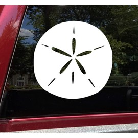 Minglewood Trading Green - Sand Dollar Vinyl Decal - Beach Animal Creature Ocean - Die Cut Sticker - 6w x 6h inches