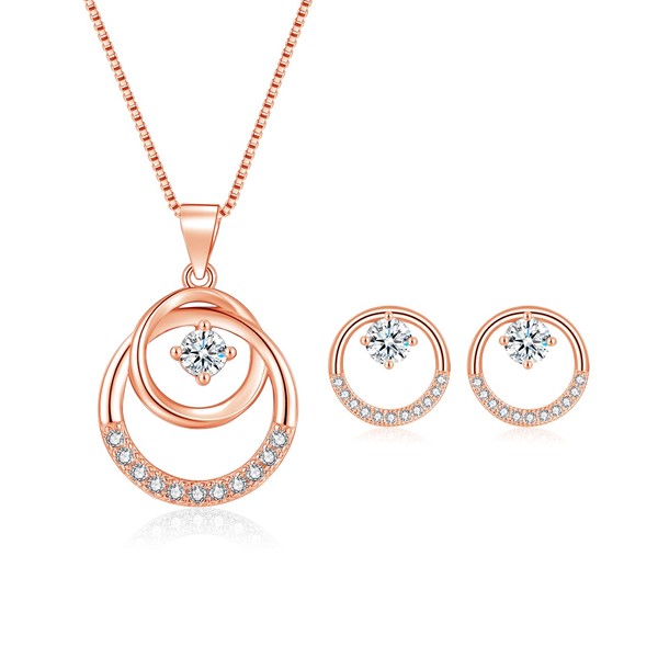 Cangall Silver Jewellery Set for Women, 925 Sterling Silver Necklaces