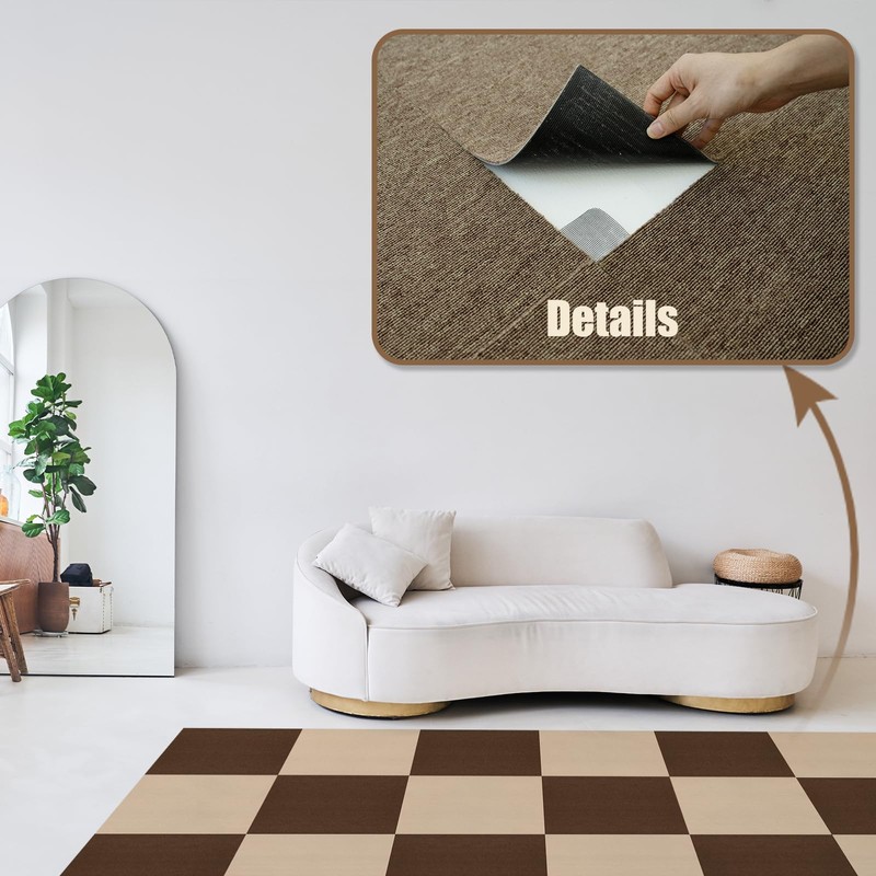 SYYKDEF 4" x 4" Carpet Tile Tape, Strong Hold Single