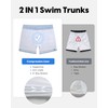 maamgic Men's Swim Trunks 5.5 inch Seersucker 2 in 1