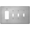 4-Gang Wall Plate for 3 Toggle and 1 Rocker –