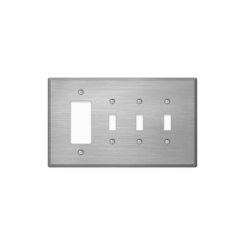 4-Gang Wall Plate for 3 Toggle and 1 Rocker –