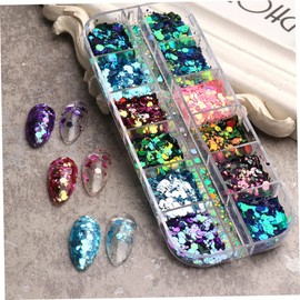Vaguelly Iridescent Nail Art Glitter Powder Shimmering Sequin Pigment for Stunning Manicure Decorations for Home and Salon Use Easy Application for Natural and Artificial Nails