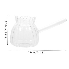 STOBAZA Stripe Glass Milk Pitcher with Handle Heat Resistant Glass Creamer for Coffee and Milk Retro Design for Home Use Easy to Clean and Store