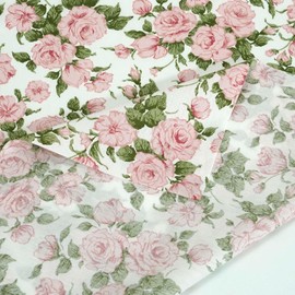 Mililanyo 10pcs 19.6x19.6inches (50x50cm) Vivid Cotton Fabric Floral Pink Pre-Cut Quilt Squares Fat Quarters Fabric Bundles for Sewing & Quilting