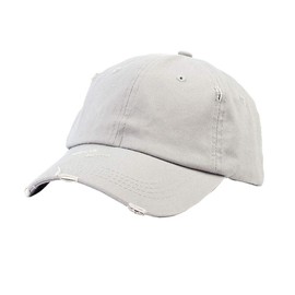 Eohak Ponytail Baseball Hat Distressed Retro Washed Womens Twill, Light Grey, Medium