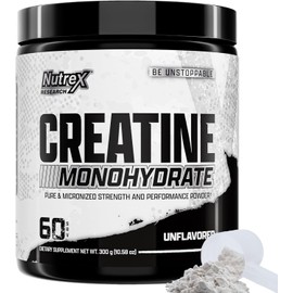 Nutrex Research Creatine Monohydrate Powder Unflavored | 5G Micronized Creatine Powder Per Serving | 60 Servings
