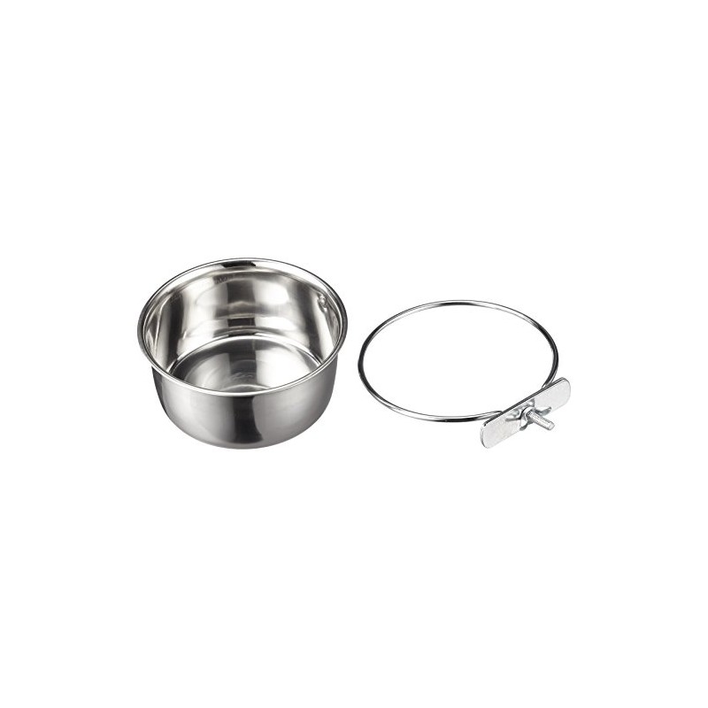Kerbl Pet Edelstahlnapf 600 ml, 12 cm Schraubbefestigung für Vögel