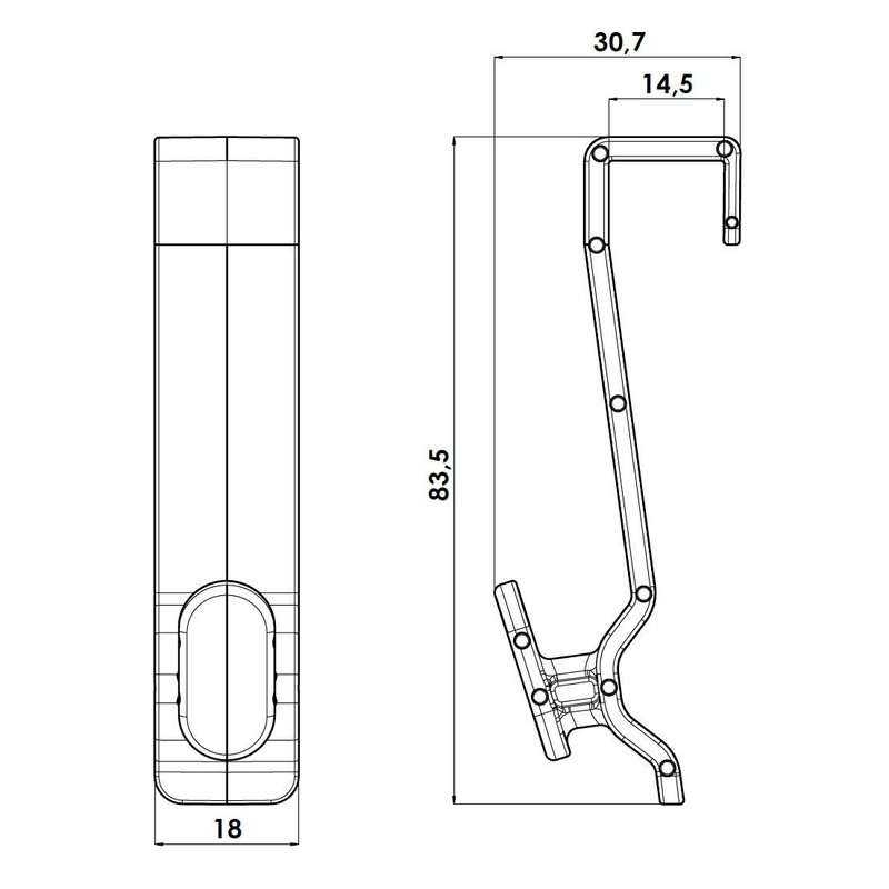 SOMA Door Hooks White 14 mm Set of 10 for